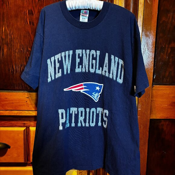 Men's Fruit of the Loom New England Patriots Navy T-Shirt X-Large - Picture 1 of 5